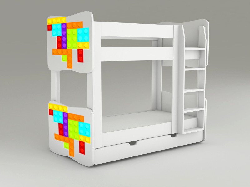 Becks poschodová posteľ Legokocka